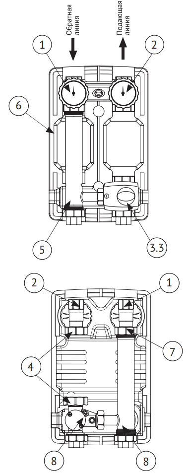 Конструкция насосной группы Uni-Fitt 493W2500